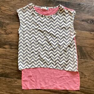 Vintage Havana Sheer Uneven Blouse